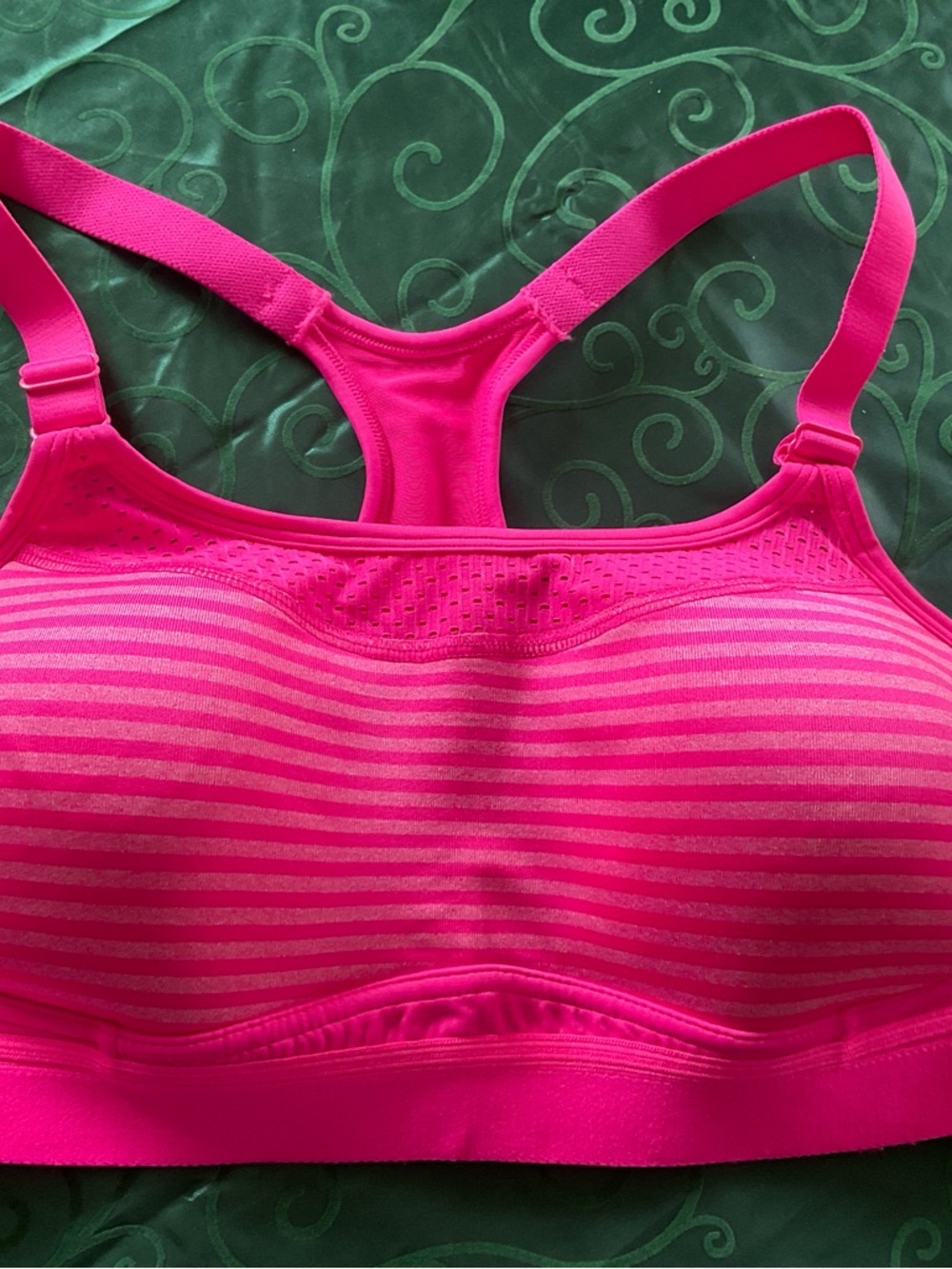 Champion Hot Pink Striped Racerback Sports Bra